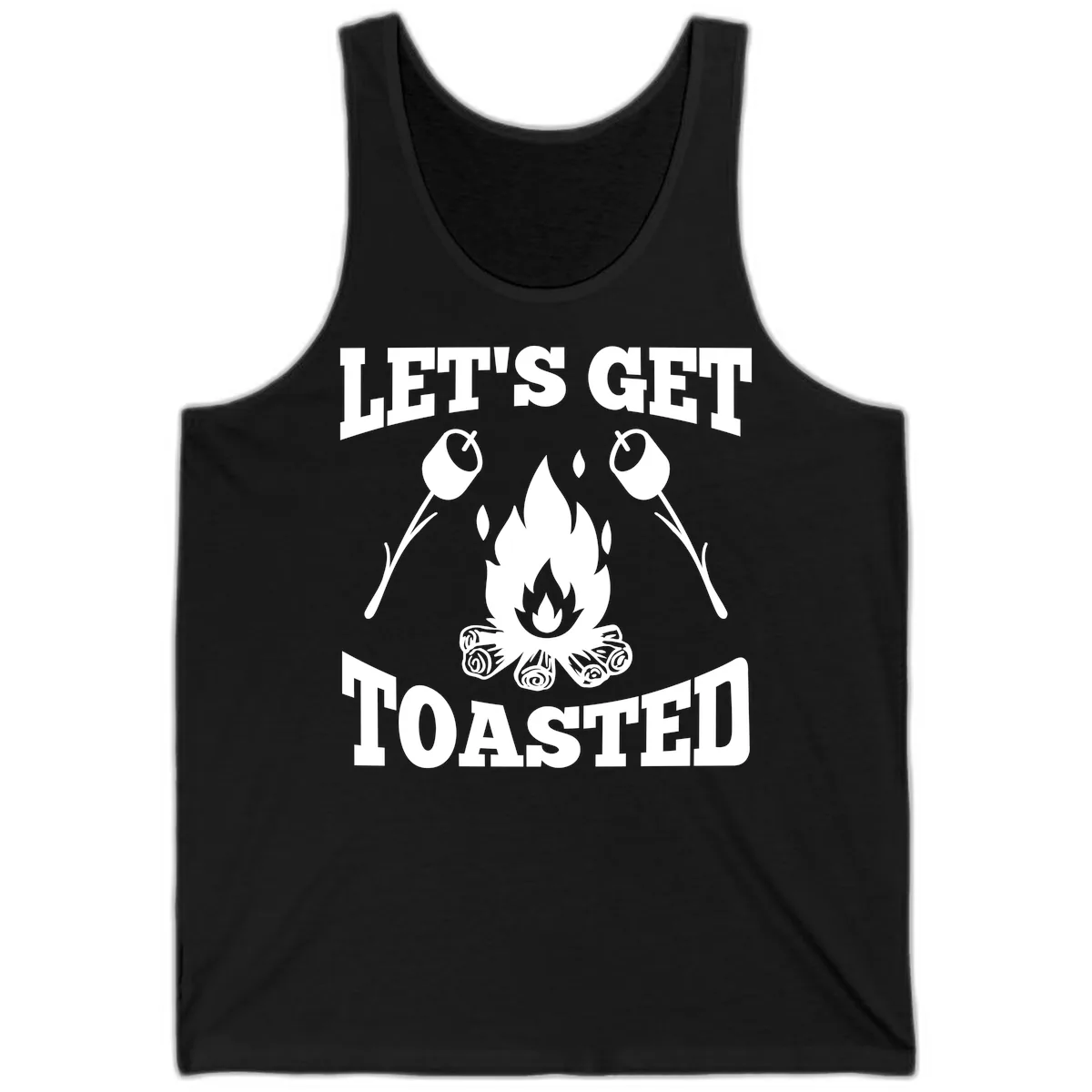 Let's Get Toasted Campfire Tank in Black
