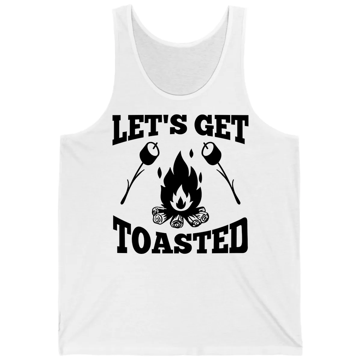Let's Get Toasted Campfire Tank in White