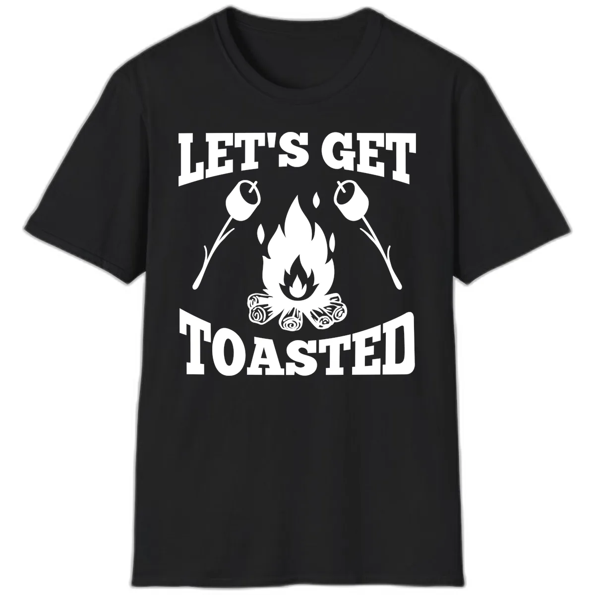 Let's Get Toasted Campfire T-Shirt in Black
