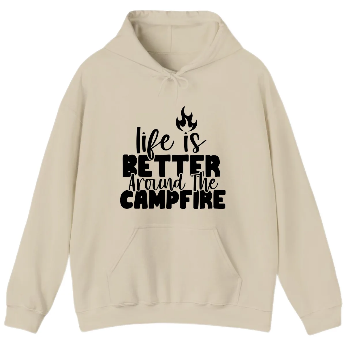 Life Is Better Around The Campfire Hoodie in Sand