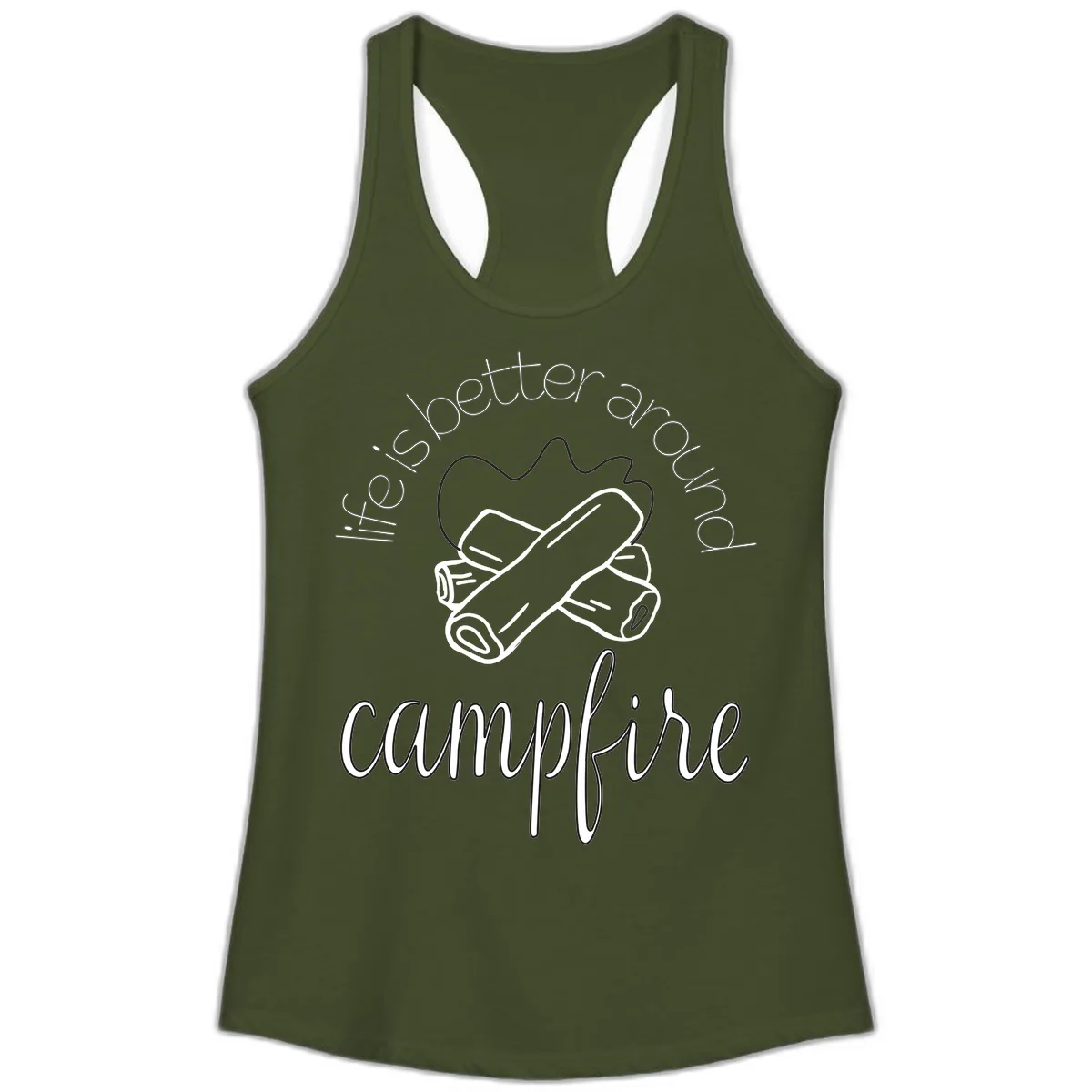 Is Boetter Dry Campfire Ladies Tank in Solid Military Green