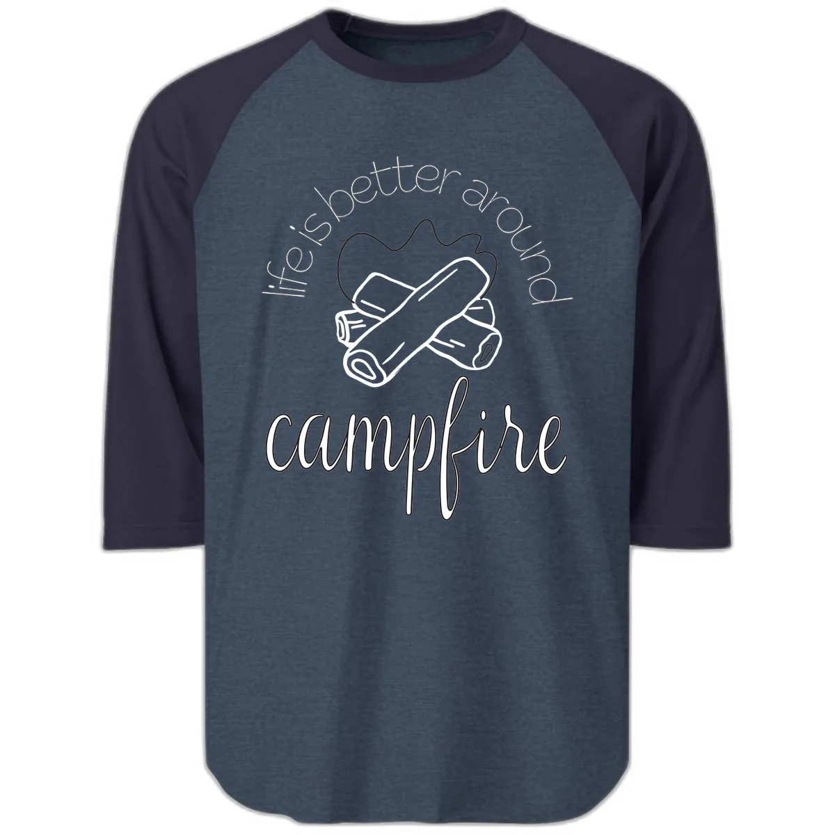 Is Boetter Dry Campfire Raglan 3/4 in Heather Denim Navy