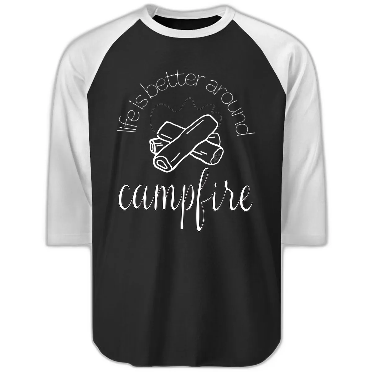 Is Boetter Dry Campfire Raglan 3/4 in Black White