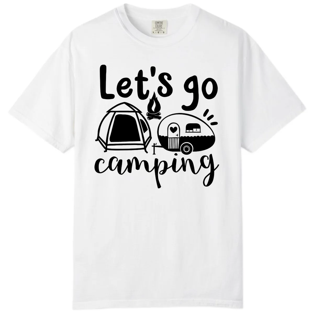 Let's Go Camping Comfort Color in White