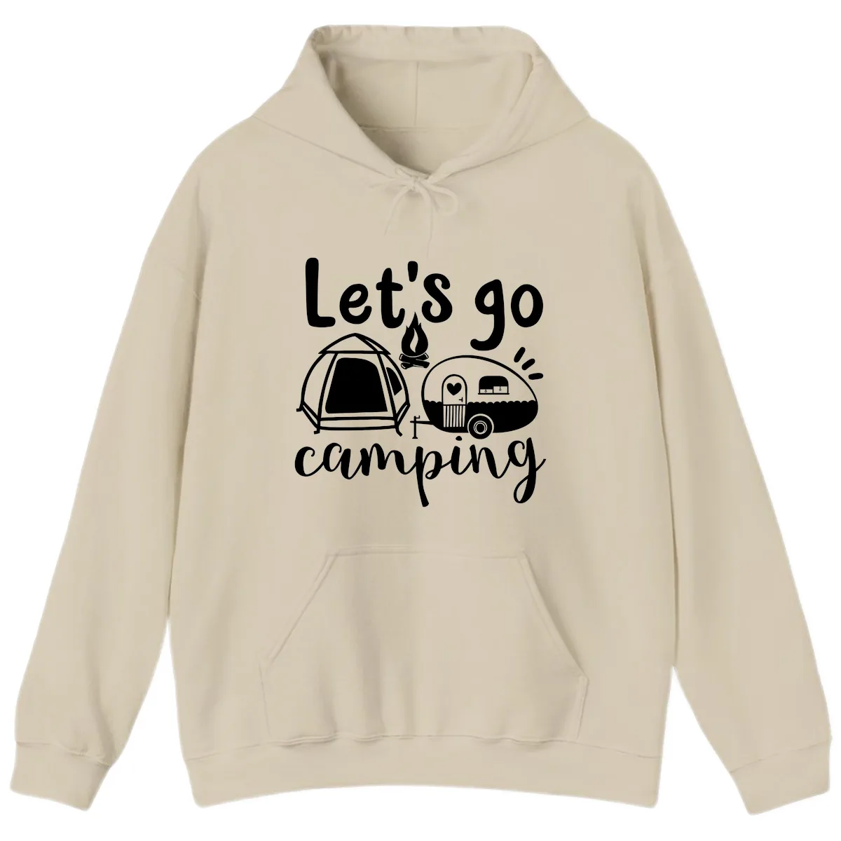 Let's Go Camping Hoodie in Sand