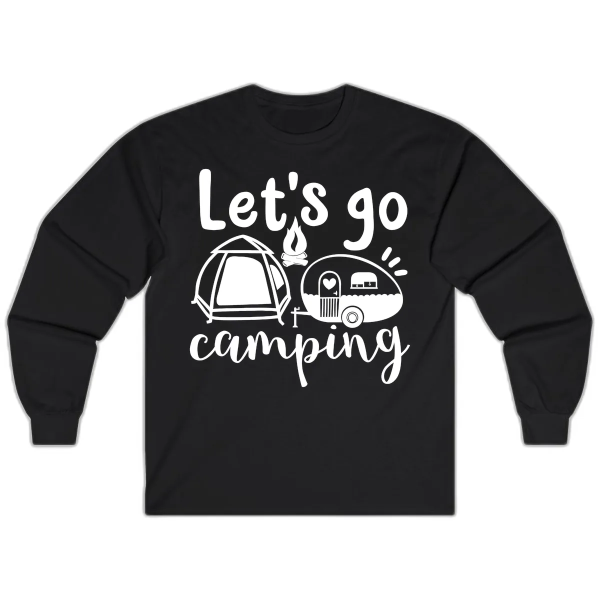Let's Go Camping Long Sleeve in Black