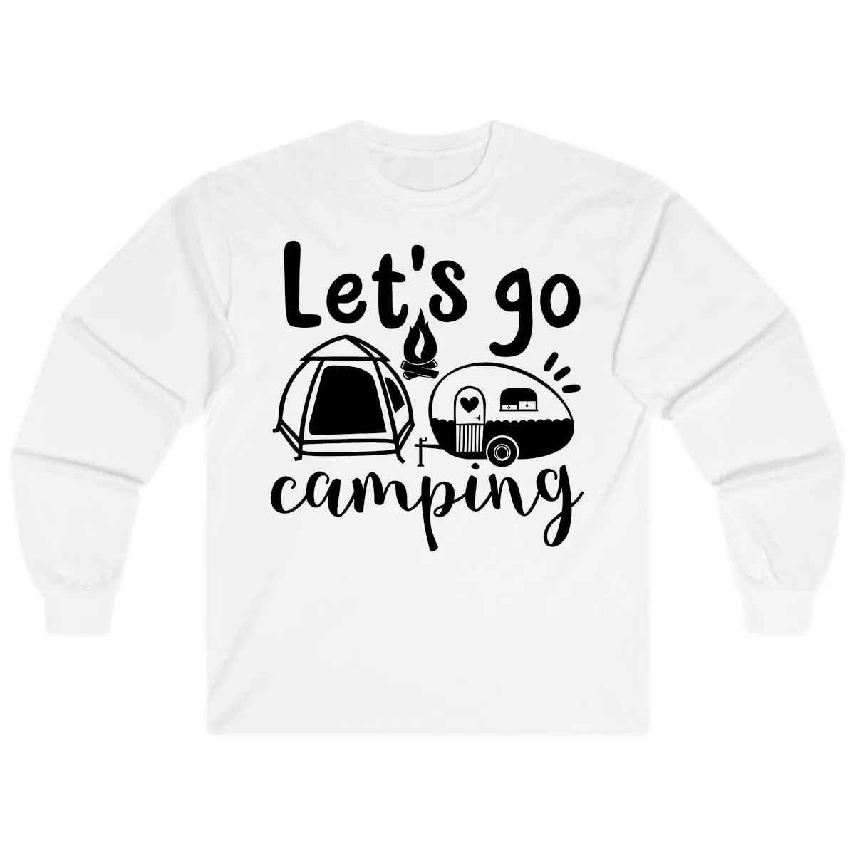 Let's Go Camping Long Sleeve in White