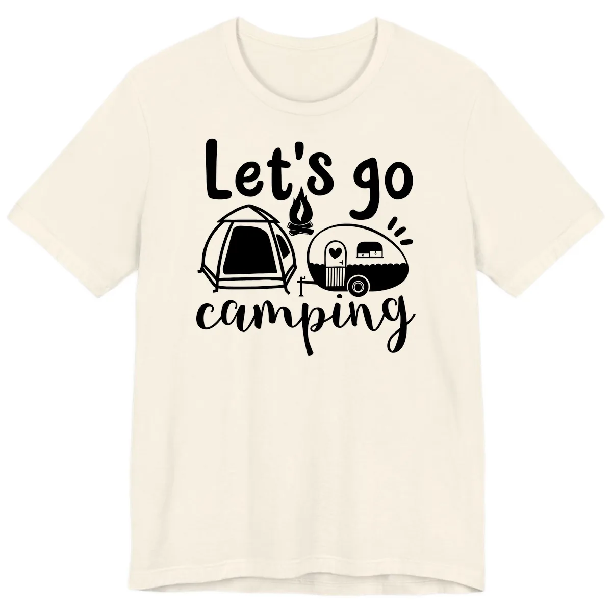 Let's Go Camping Premium T-Shirt in Natural