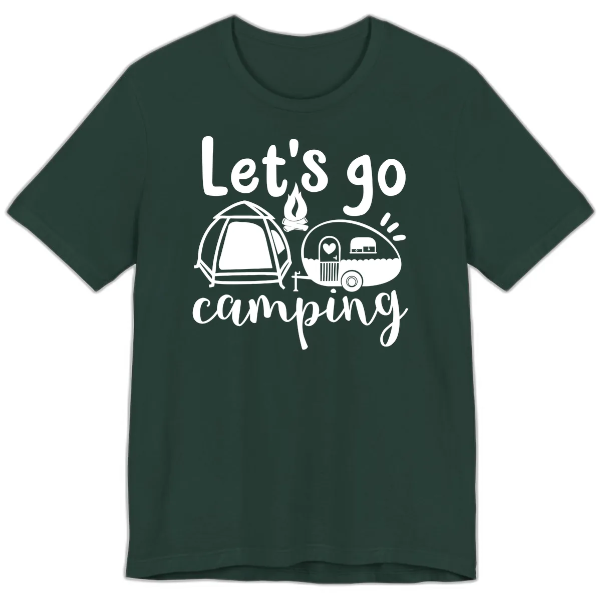 Let's Go Camping Premium T-Shirt in Forest