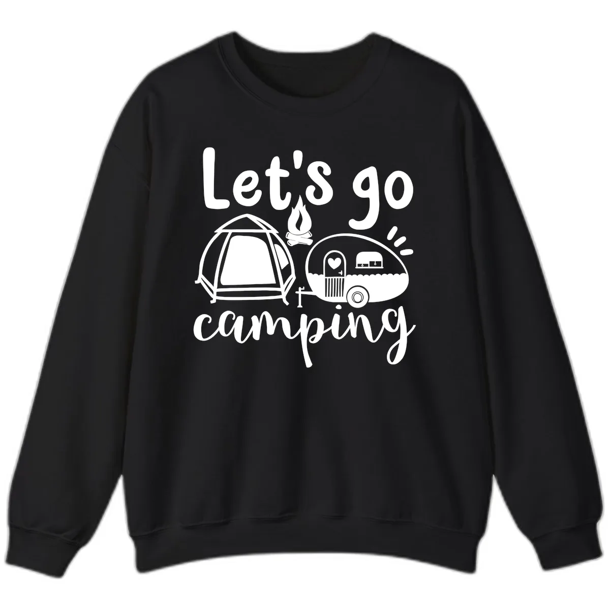 Let's Go Camping Sweatshirt in Black