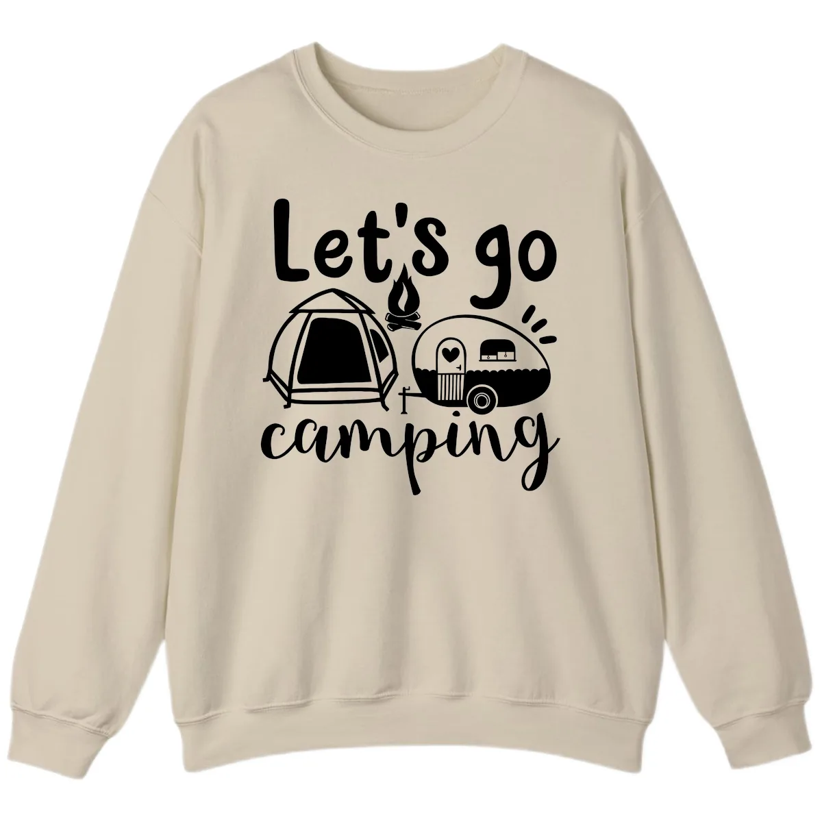 Let's Go Camping Sweatshirt in Sand