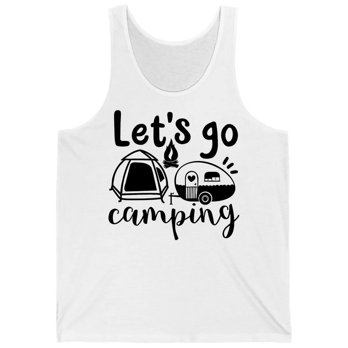 Let's Go Camping Tank in White