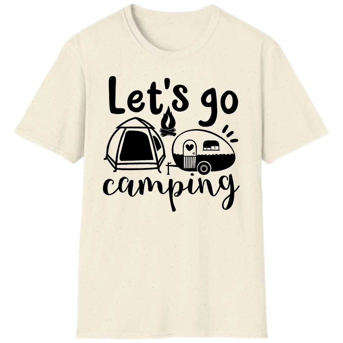Let's Go Camping T-Shirt in Natural