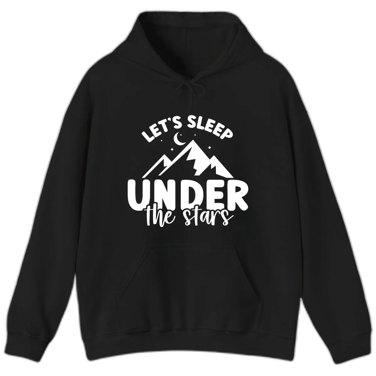 Let's Sleep Under The Stars Hoodie in Black