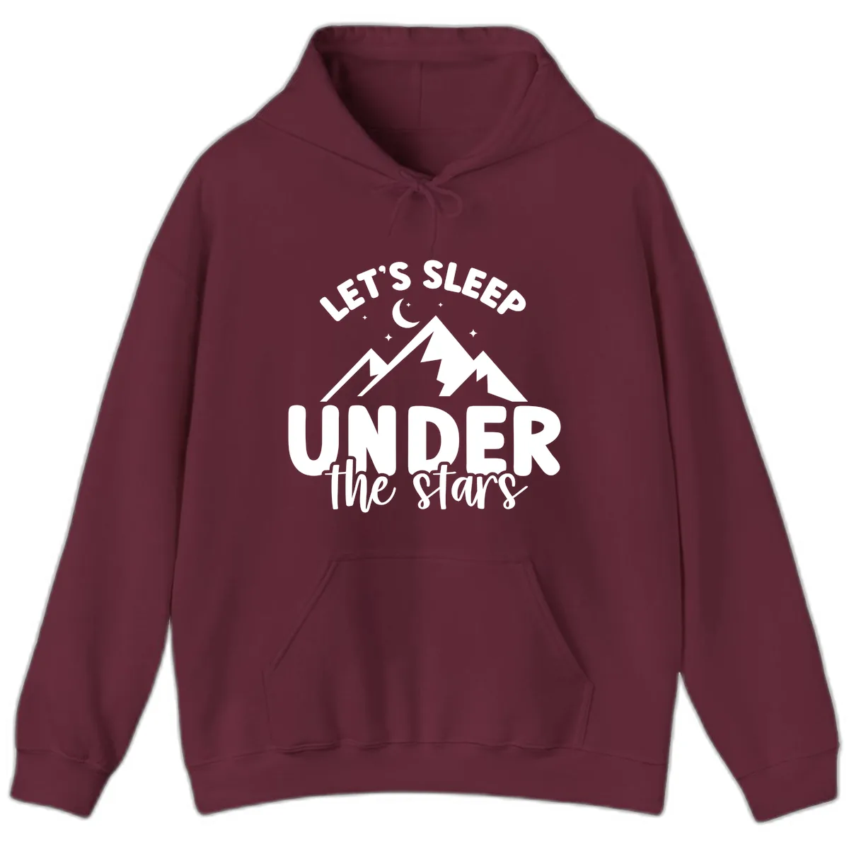 Let's Sleep Under The Stars Hoodie in Maroon