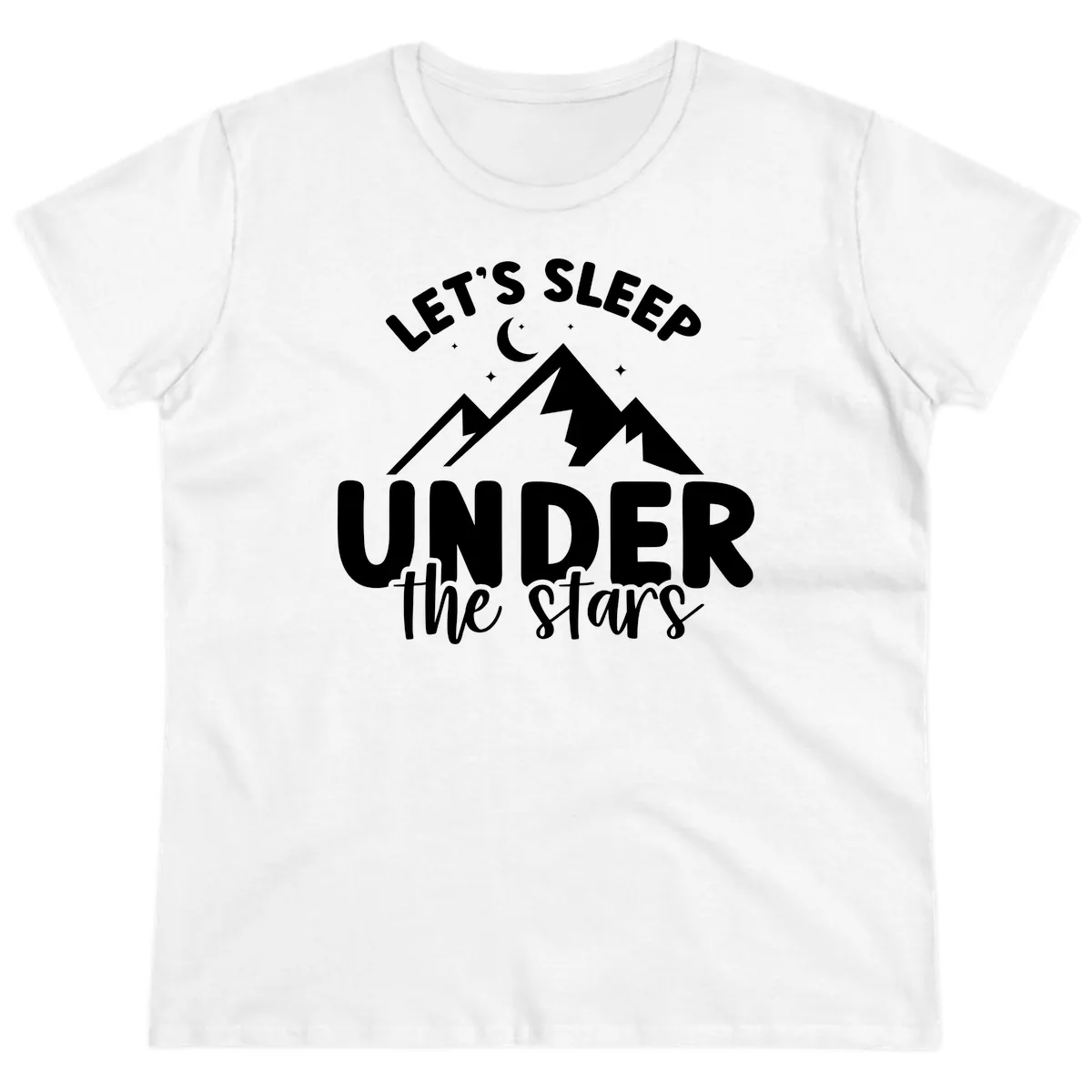 Let's Sleep Under The Stars Ladies Tee in White