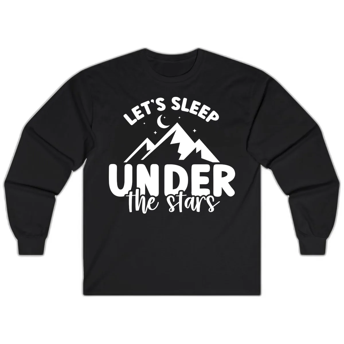 Let's Sleep Under The Stars Long Sleeve in Black