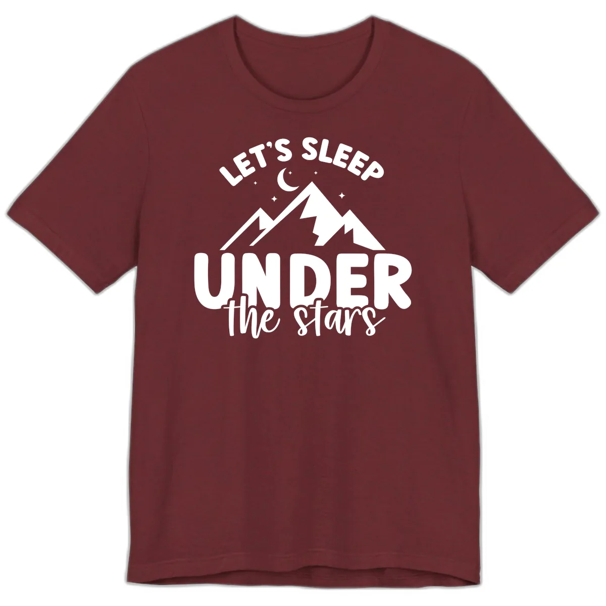 Let's Sleep Under The Stars Premium T-Shirt in Heather Cardinal