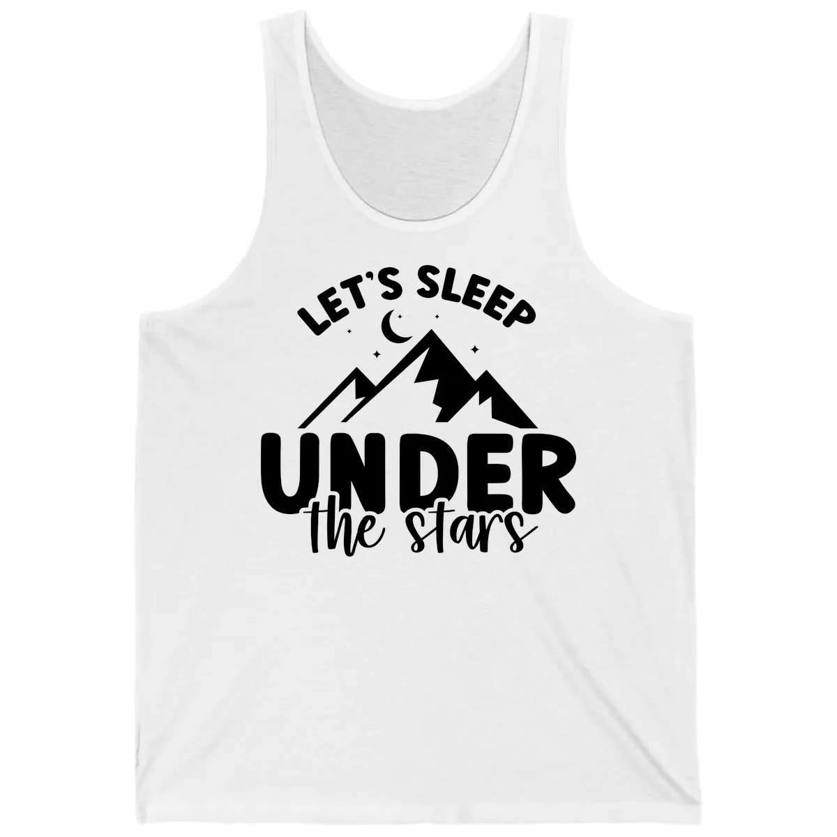 Let's Sleep Under The Stars Tank in White