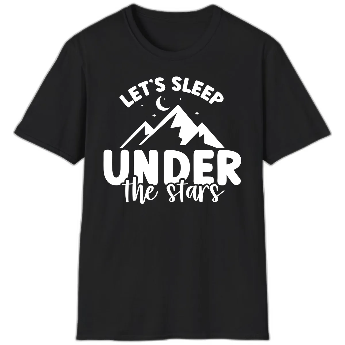 Let's Sleep Under The Stars T-Shirt in Black
