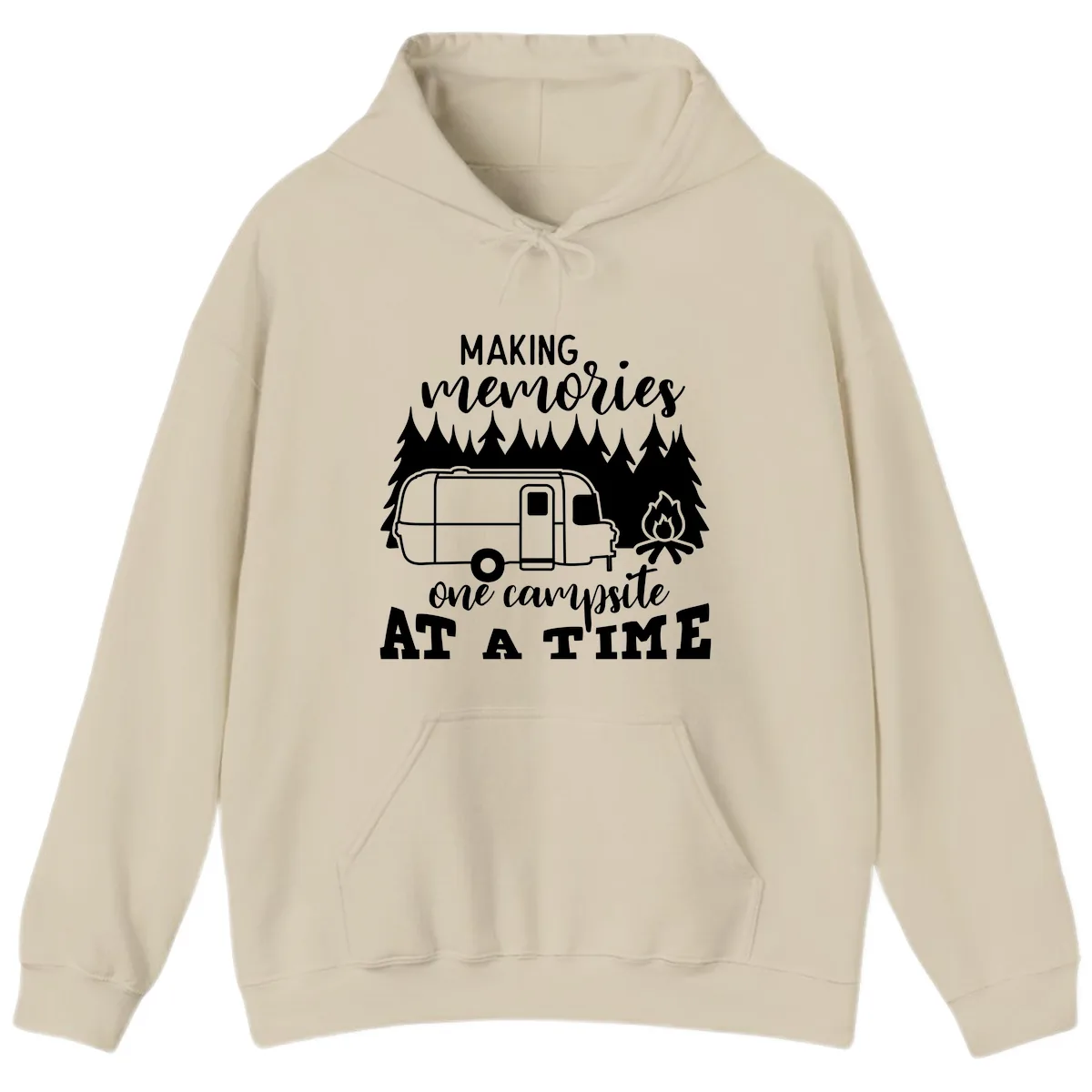 Making Memories One Campsite At A Time Hoodie in Sand