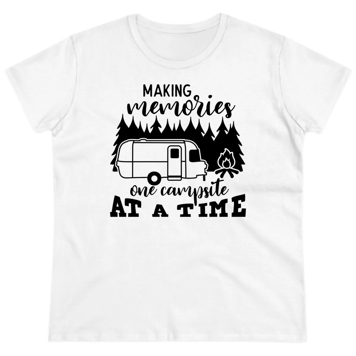 Making Memories One Campsite At A Time Ladies Tee in White