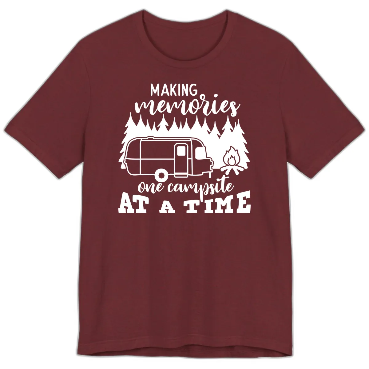 Making Memories One Campsite At A Time Premium T-Shirt in Heather Cardinal