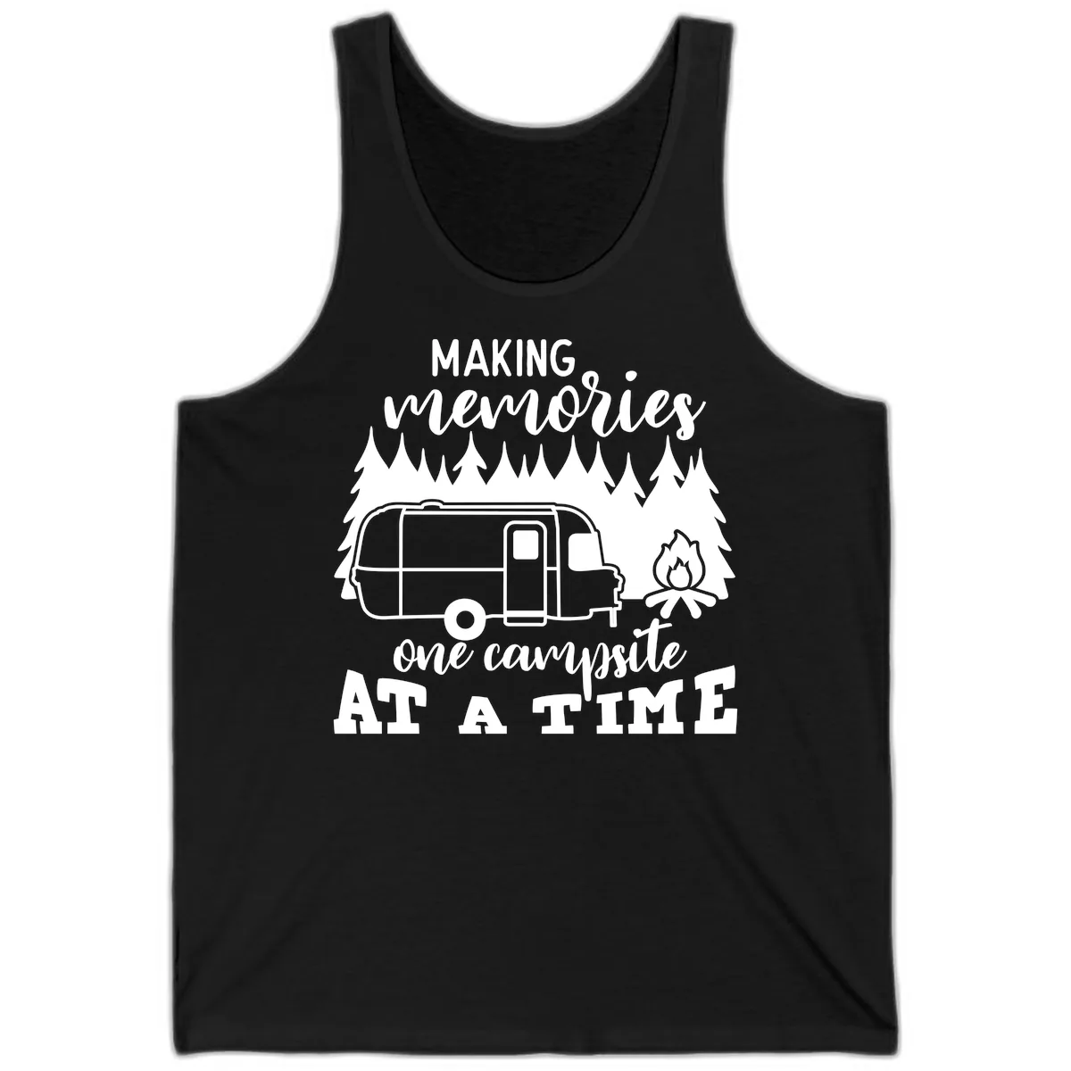 Making Memories One Campsite At A Time Tank in Black