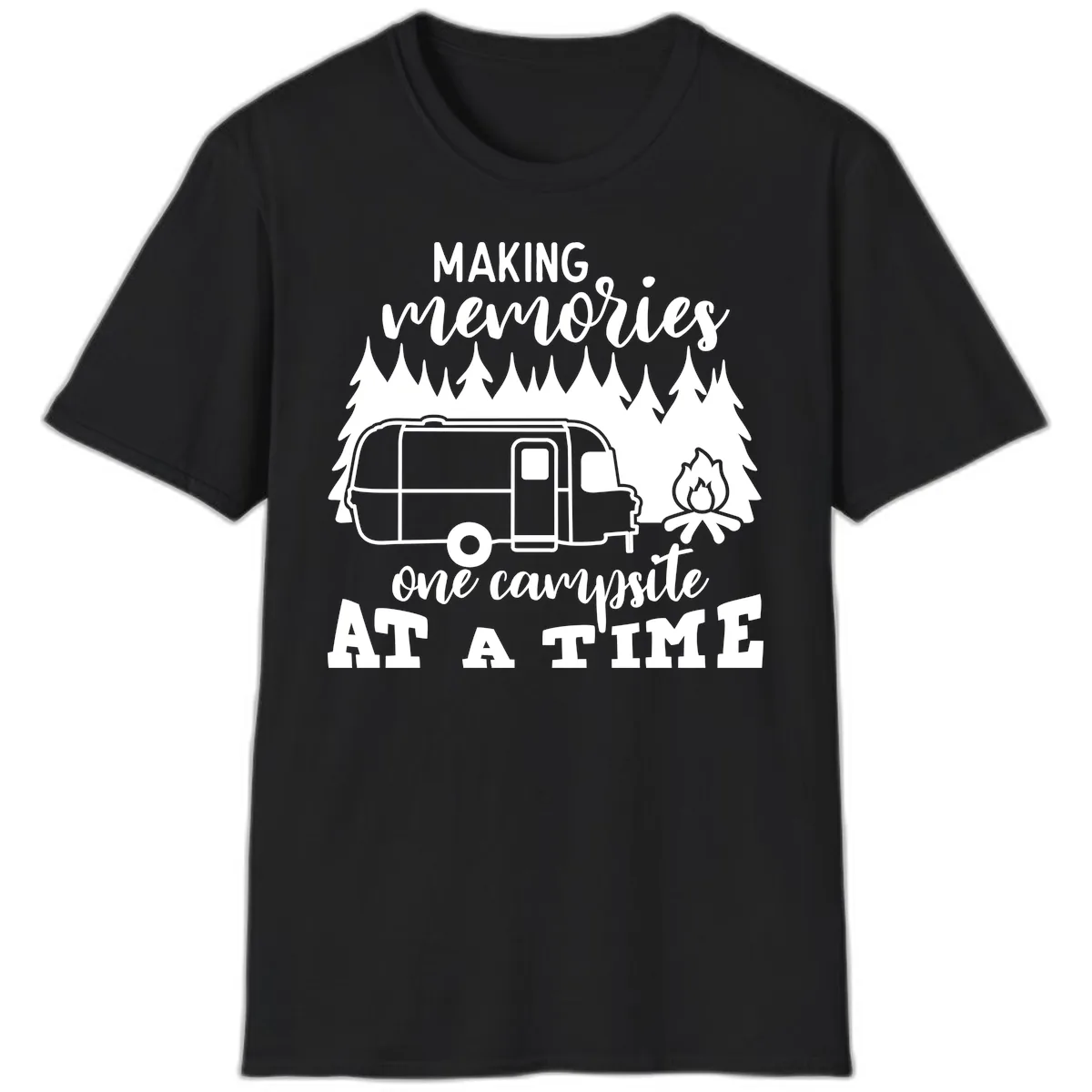 Making Memories One Campsite At A Time T-Shirt in Black