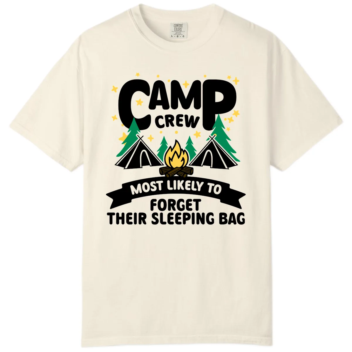 Camp Crew Most Likely To Forget Sleeping Bag Comfort Color in Ivory