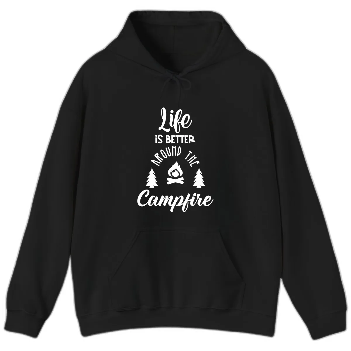 Life Is Better Around The Campfire Hoodie in Black