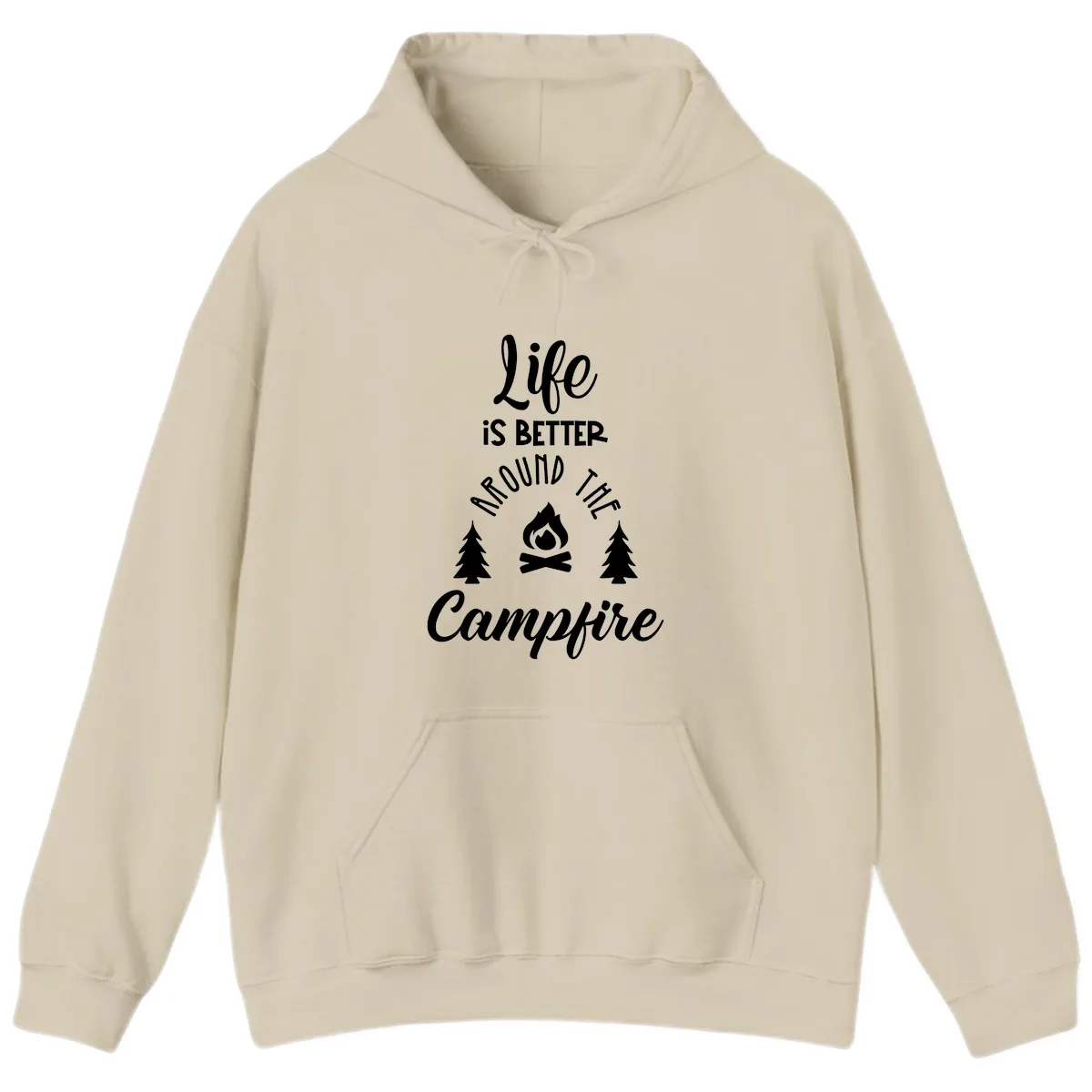 Life Is Better Around The Campfire Hoodie in Sand