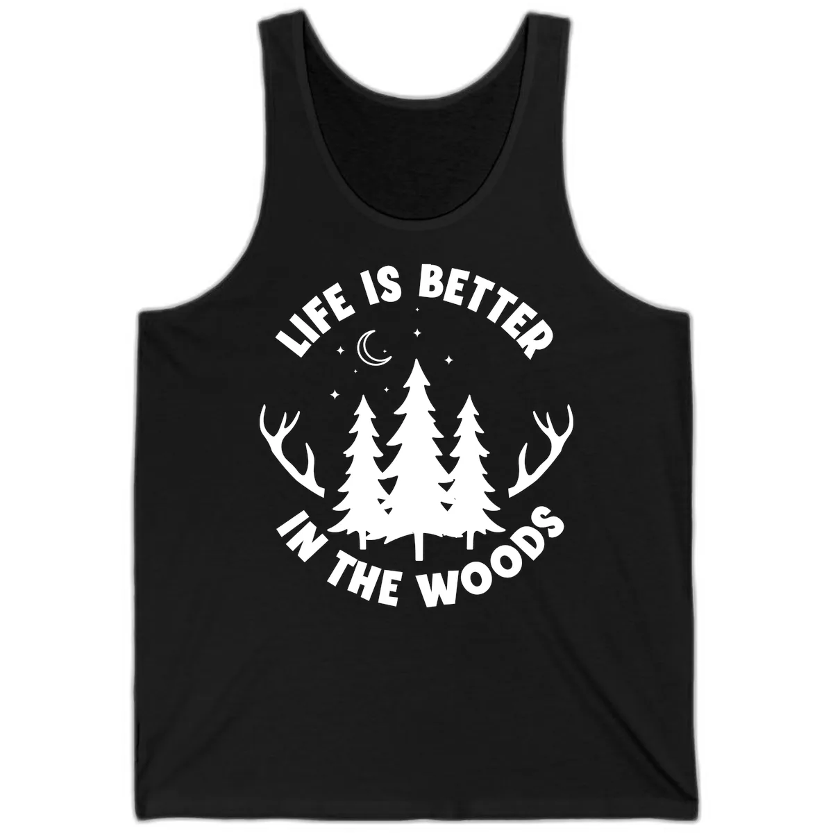 Life Is Better In The Woods Tank in Black