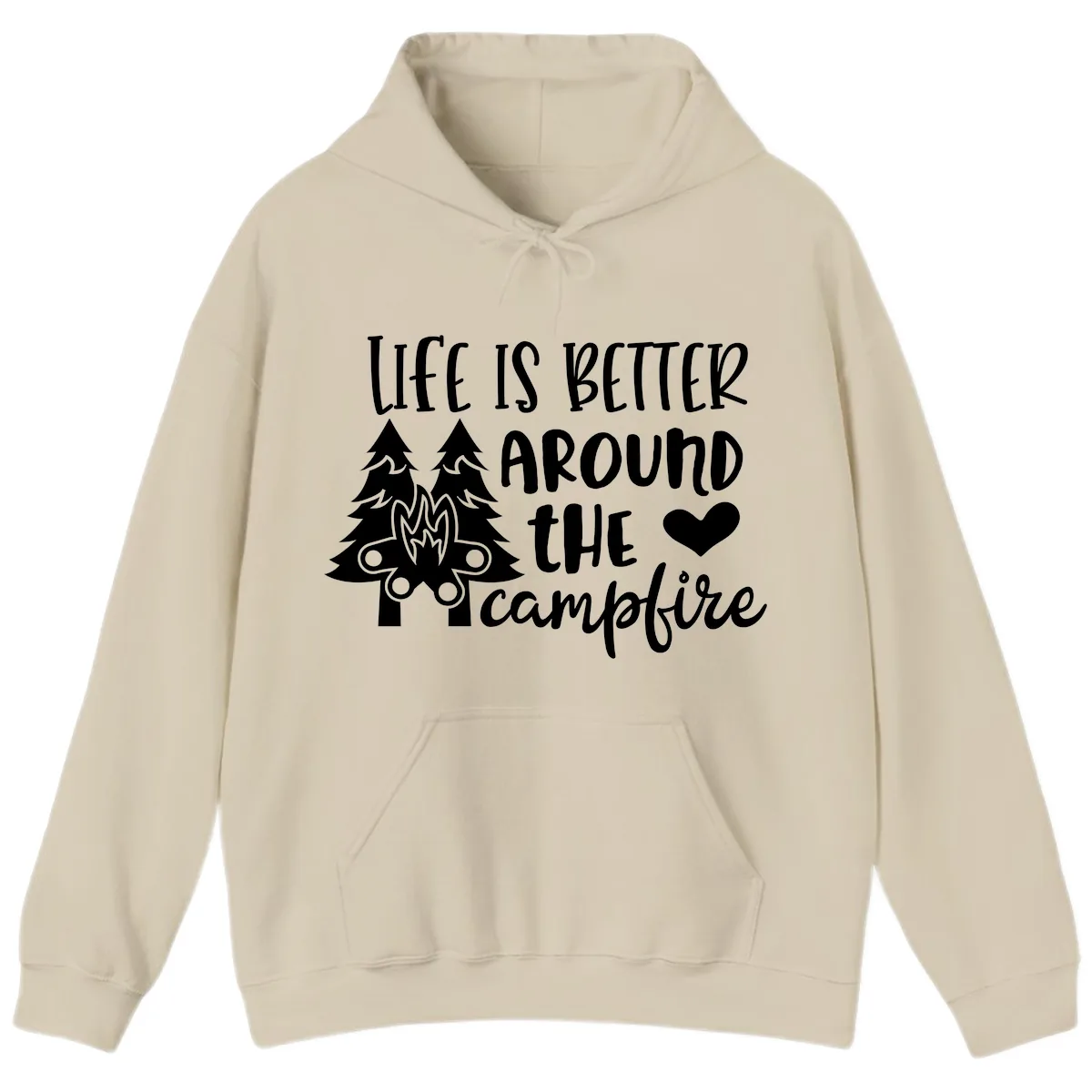 Life Is Better Around The Campfire Hoodie in Sand
