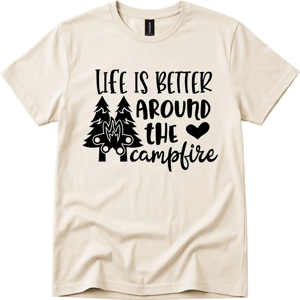 Life Is Better Around The Campfire T-Shirt in Natural