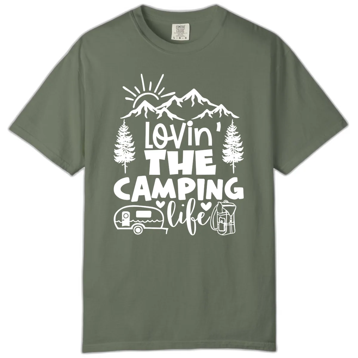 Lovin' The Camping Life Comfort Color in Moss