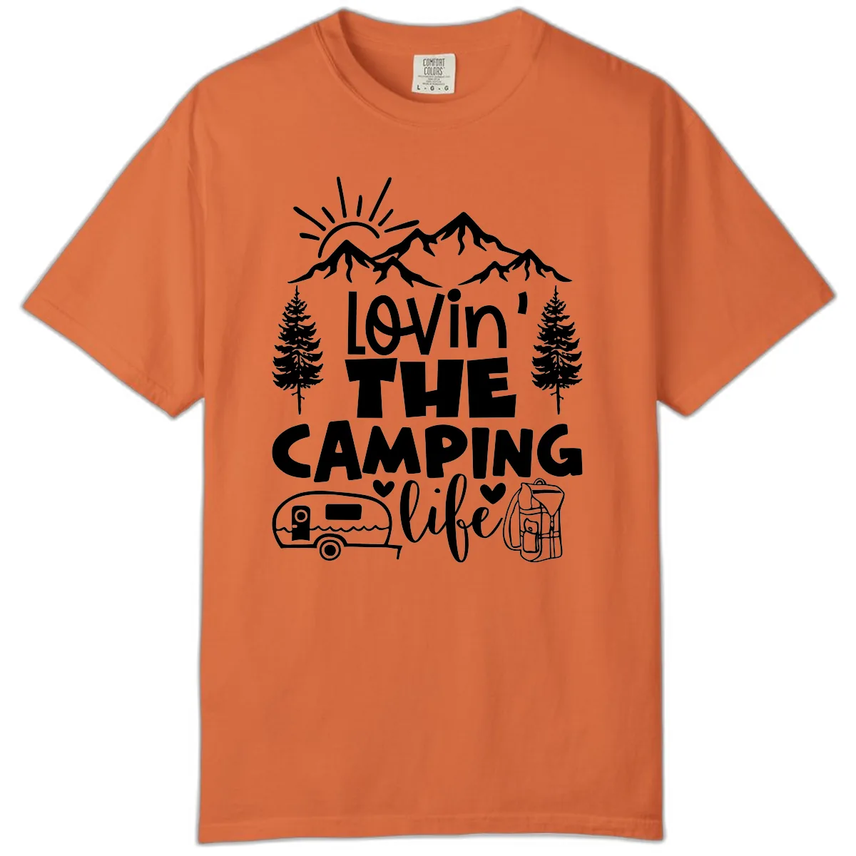 Lovin' The Camping Life Comfort Color in Burnt Orange
