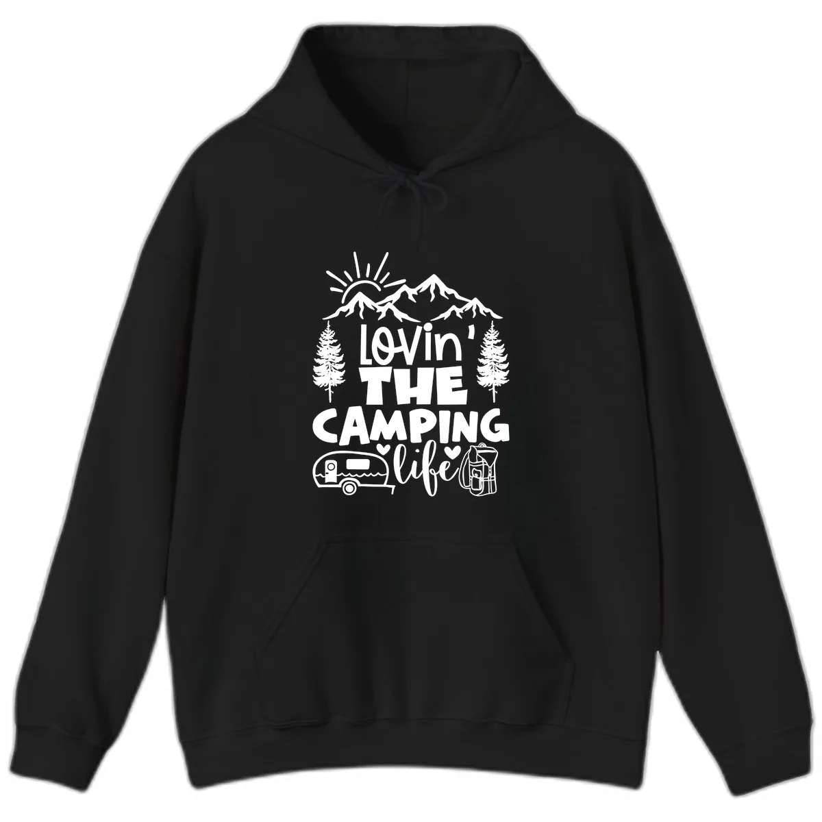 Lovin' The Camping Life Hoodie in Black