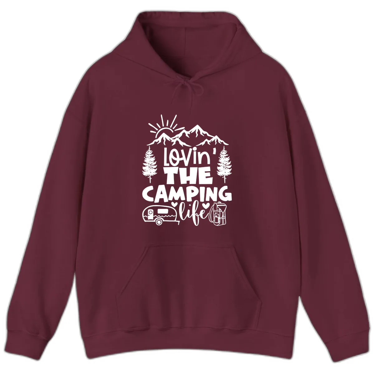 Lovin' The Camping Life Hoodie in Maroon