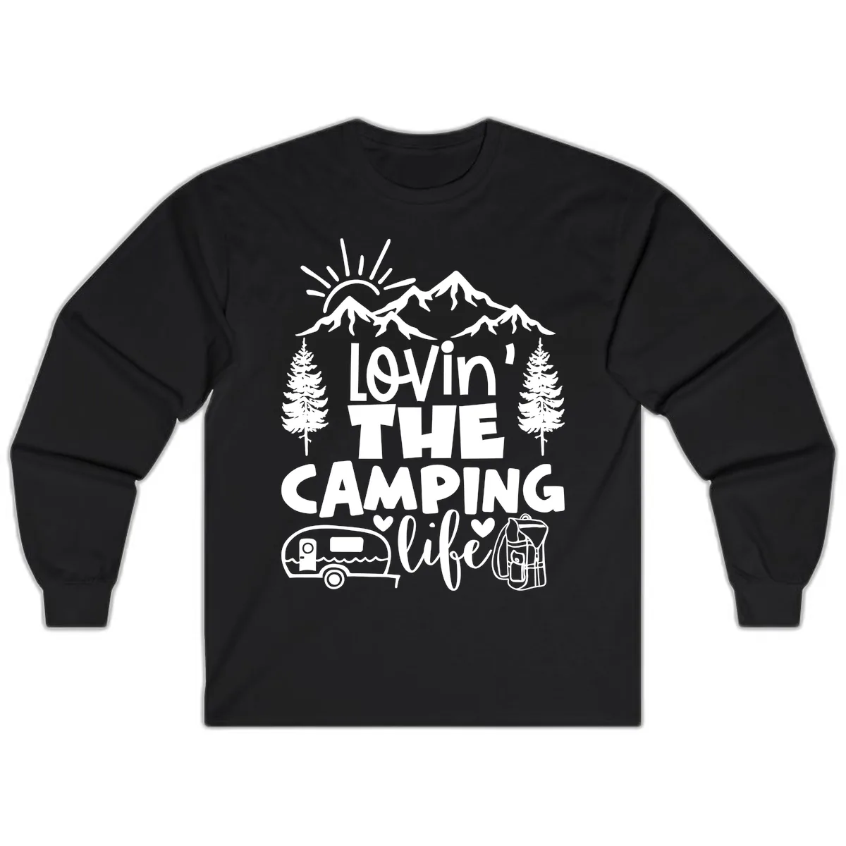 Lovin' The Camping Life Long Sleeve in Black