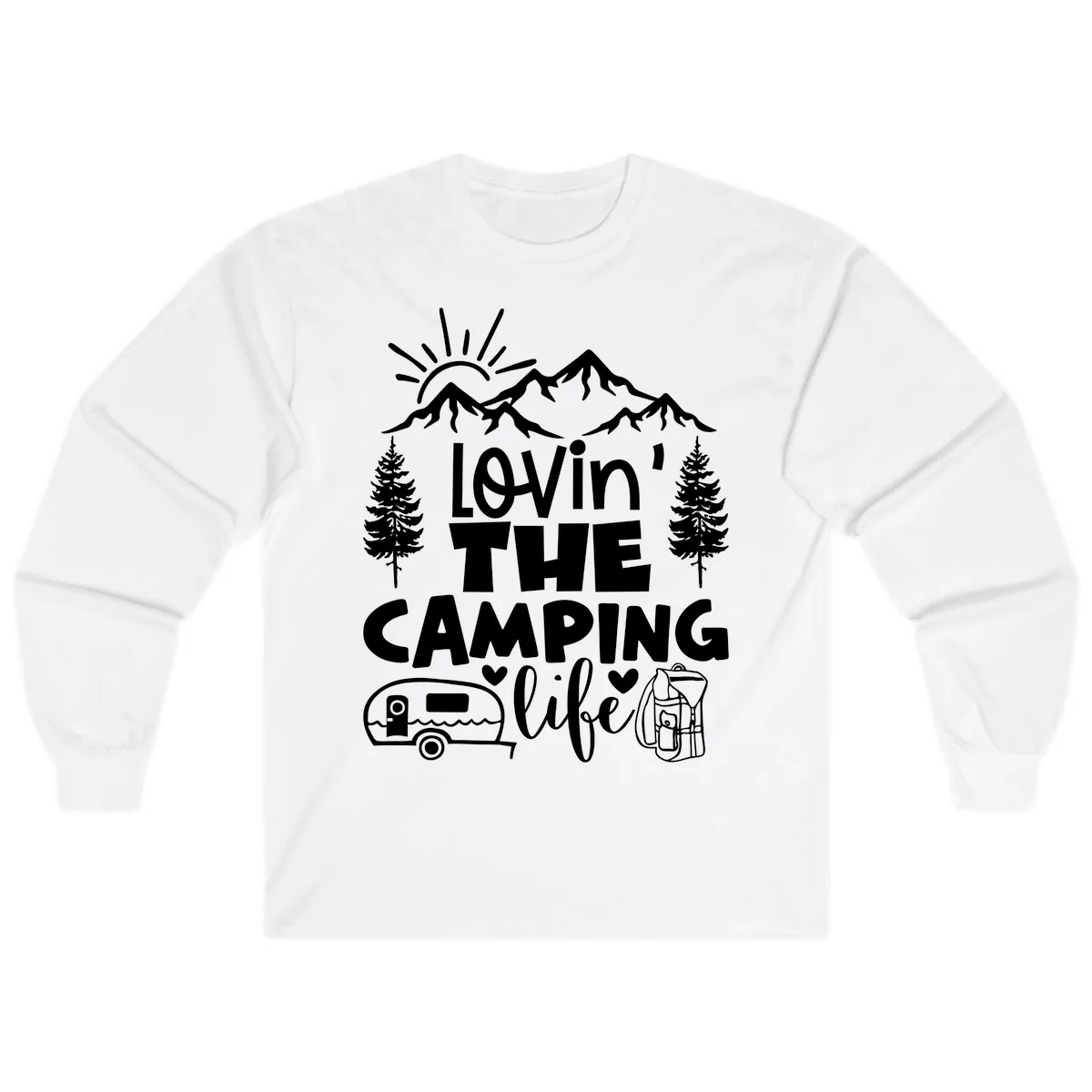 Lovin' The Camping Life Long Sleeve in White