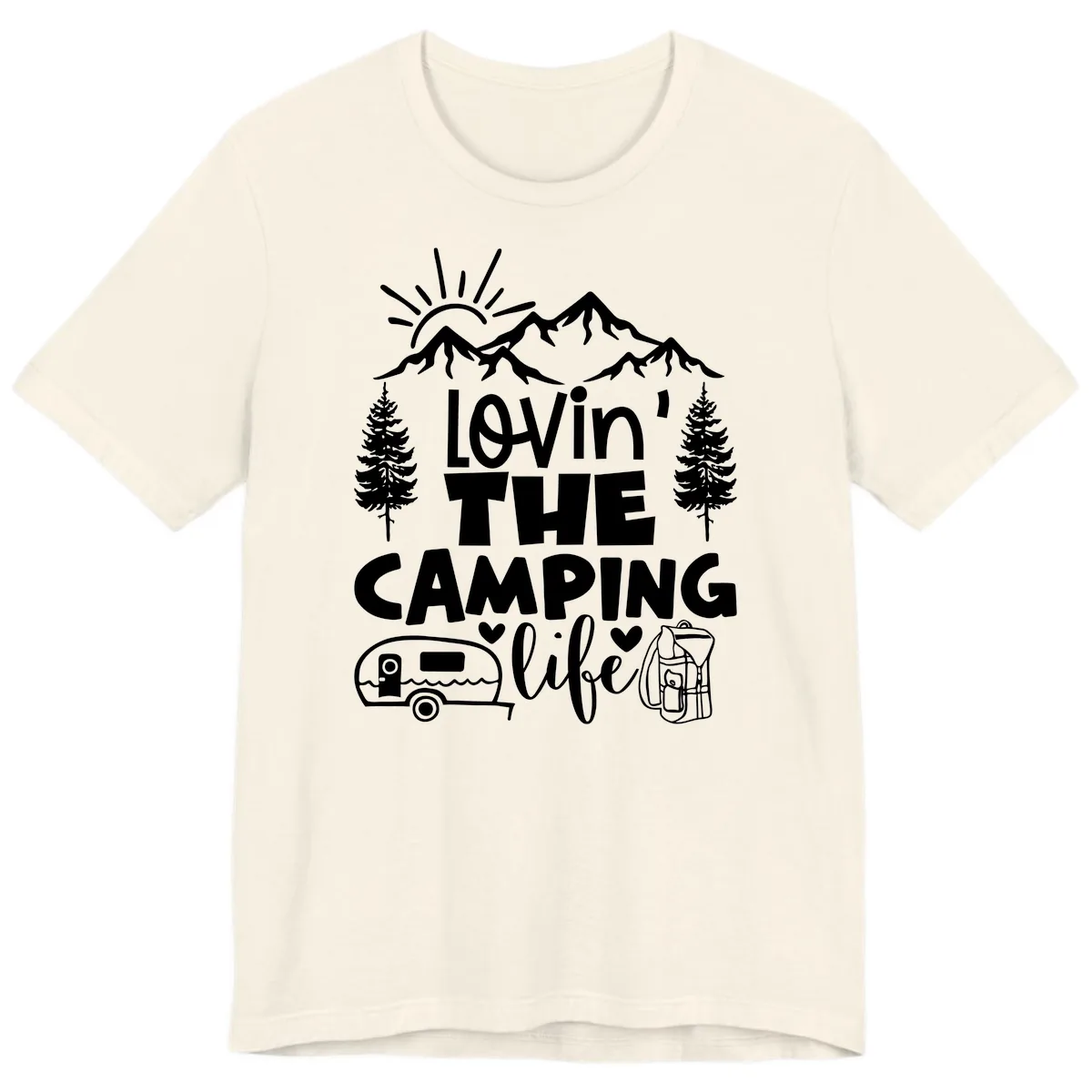 Lovin' The Camping Life Premium T-Shirt in Natural