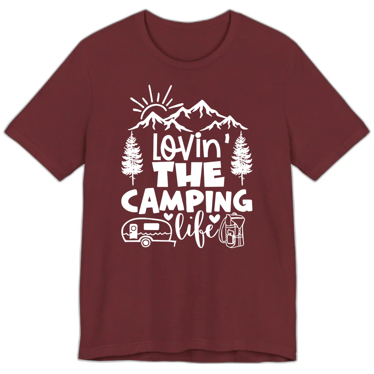 Lovin' The Camping Life Premium T-Shirt in Heather Cardinal