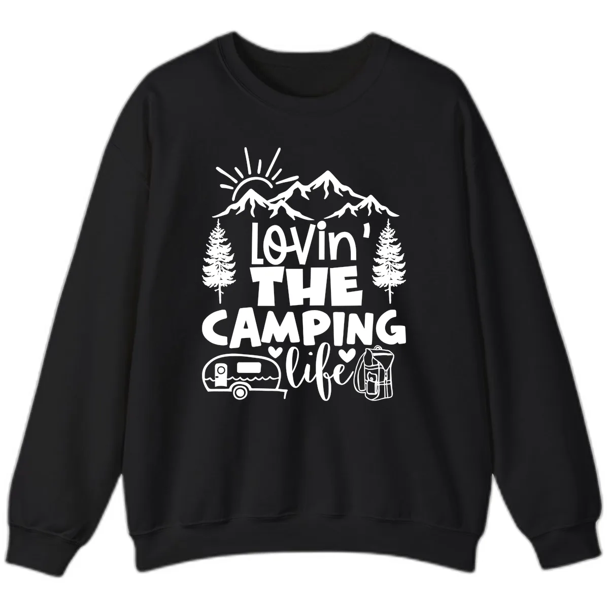 Lovin' The Camping Life Sweatshirt in Black