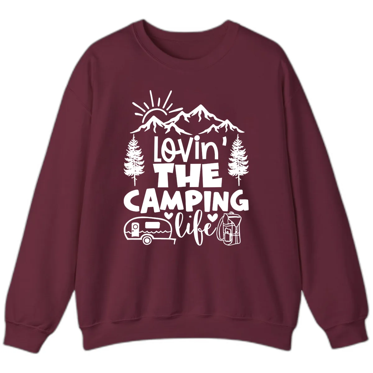 Lovin' The Camping Life Sweatshirt in Maroon
