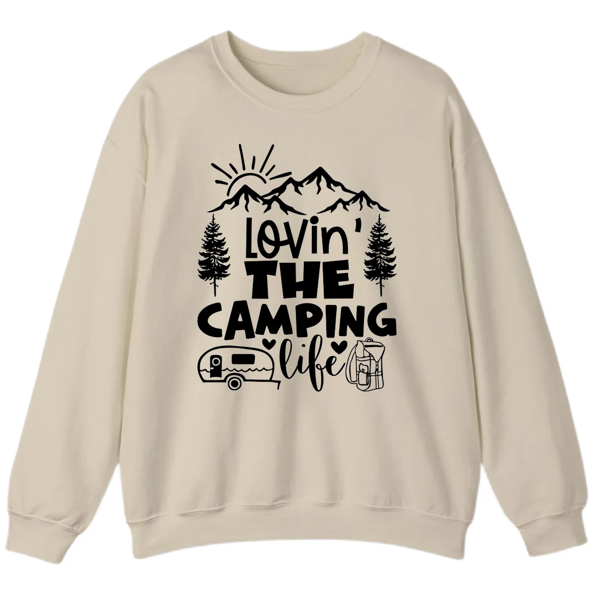 Lovin' The Camping Life Sweatshirt in Sand