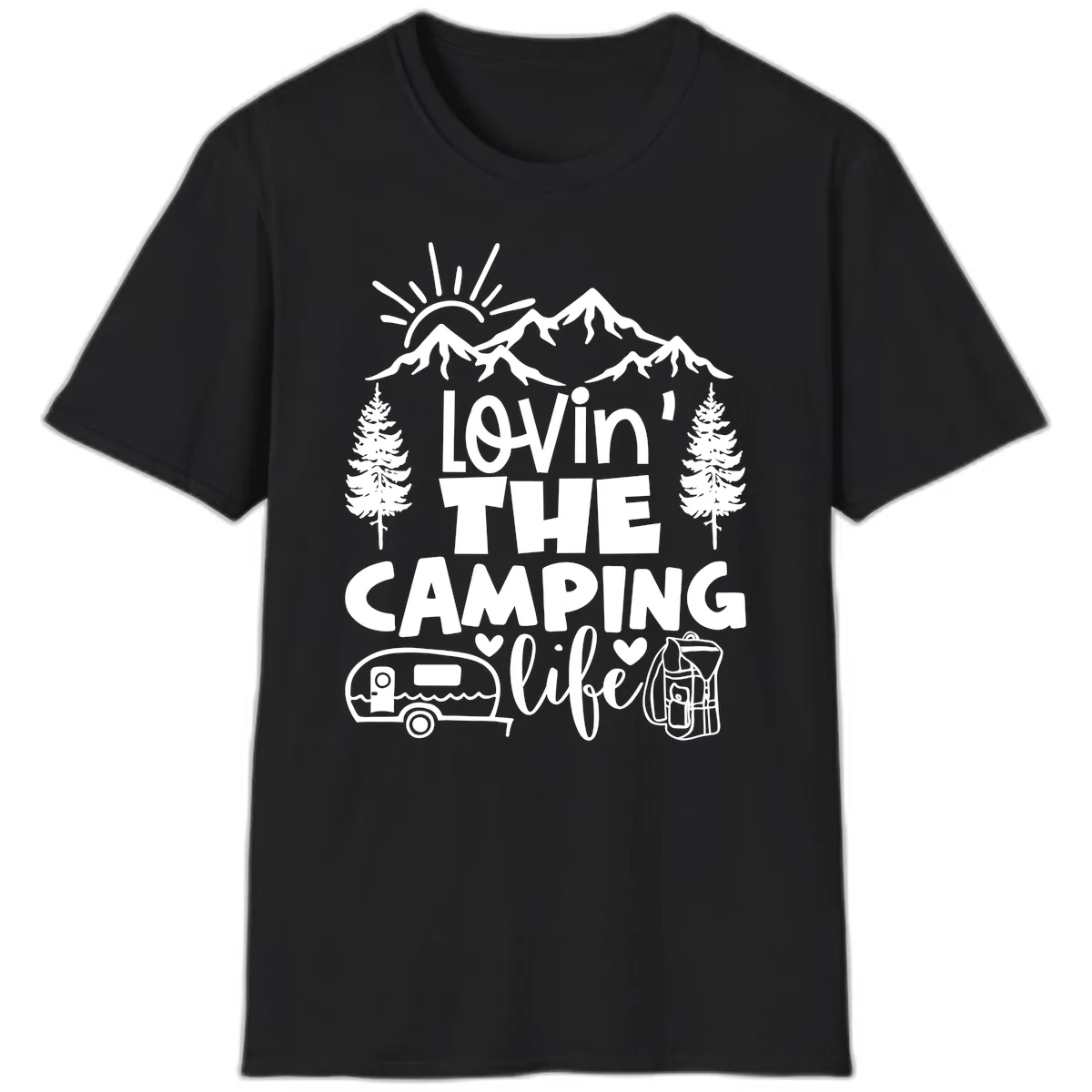 Lovin' The Camping Life T-Shirt in Black