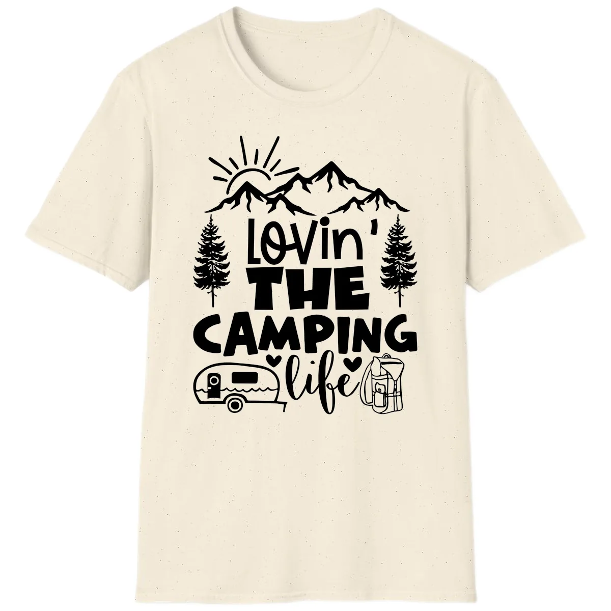 Lovin' The Camping Life T-Shirt in Natural