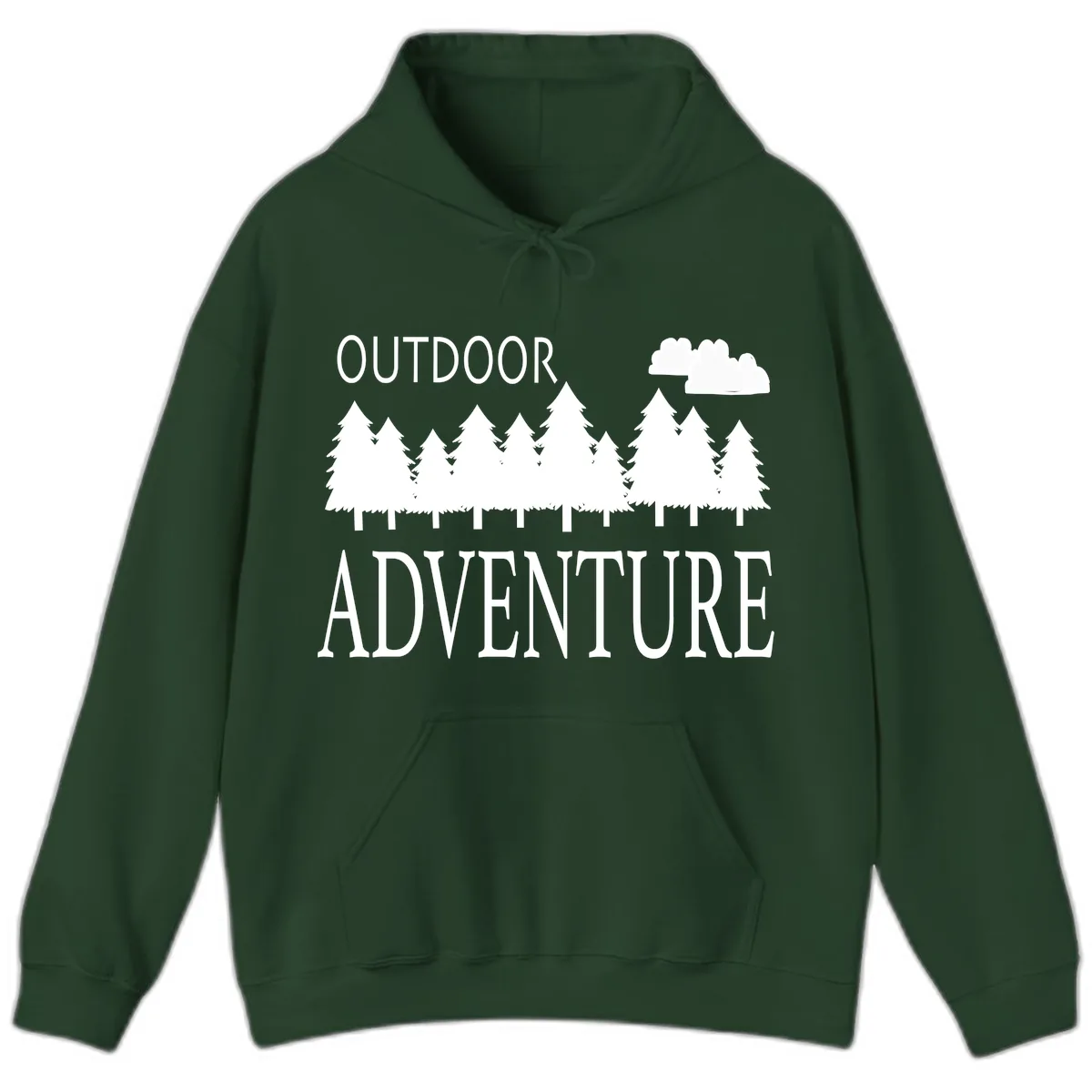 Outdoor Adventure Forest Line Hoodie in Forest Green