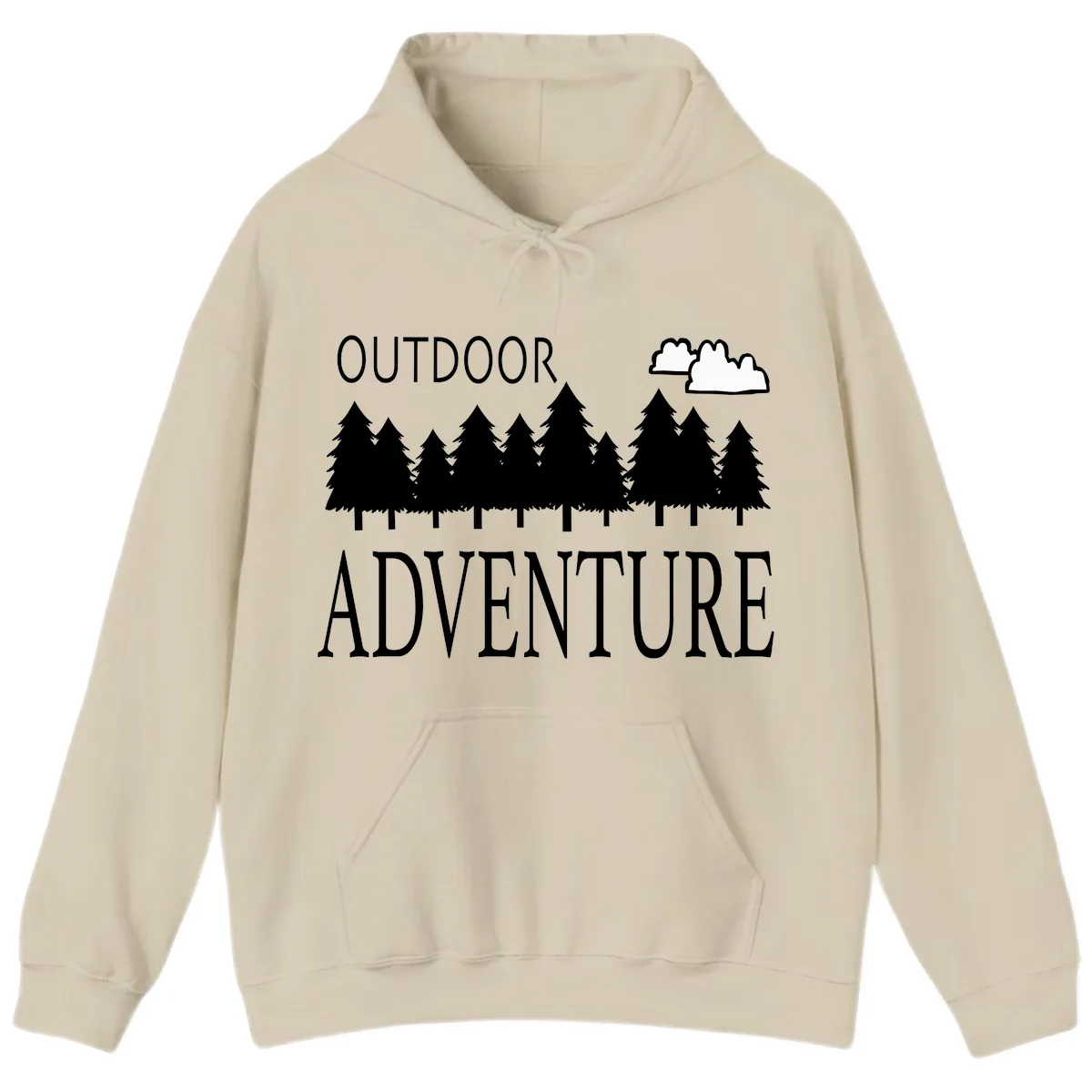 Outdoor Adventure Forest Line Hoodie in Sand